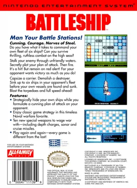 Battleship (USA) box cover back